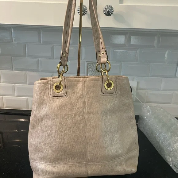 Coach Penelope Bucket Bag with two Exterior Pockets Neutral Pearlized Champagne - Picture 2 of 8